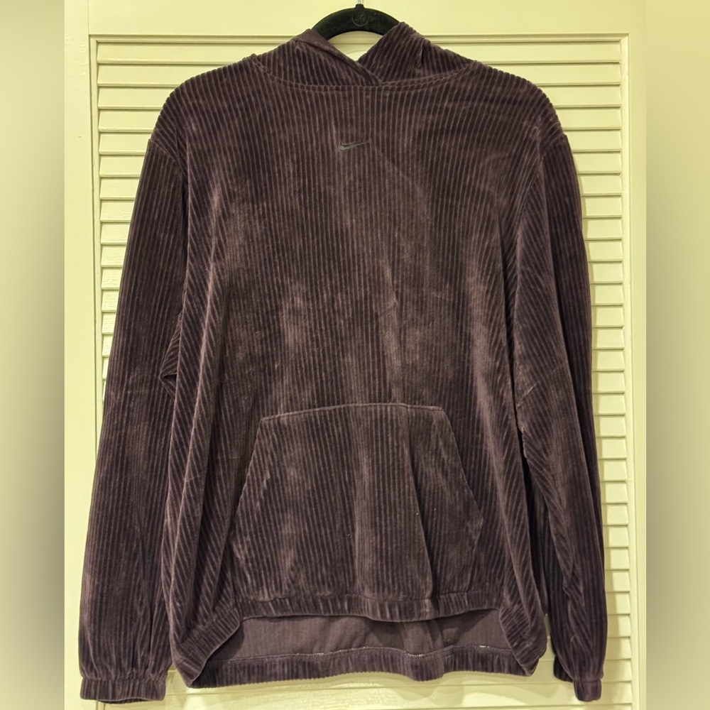 Nike Women Dark Purple Corduroy Hoodie